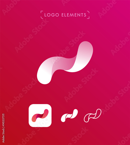 Abstract propeller swirl origami style logo template. Application icon