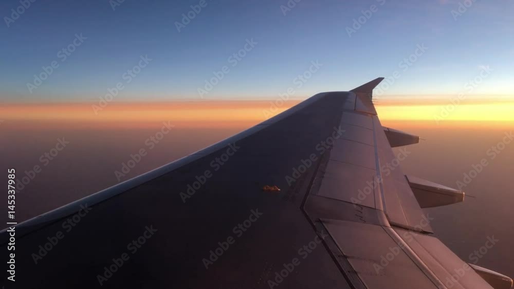 Morning Commercial Airplane Flight Over Clouds Morning Commercial Airplane Flight Over Clouds