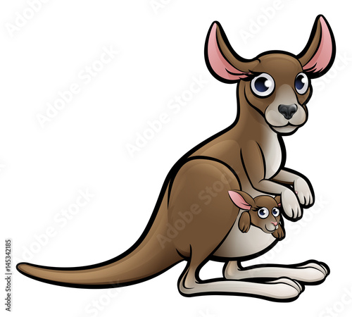 Kangaroo Animals Cartoon Character