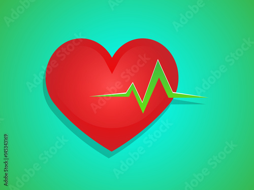 Heart beat pulse icon