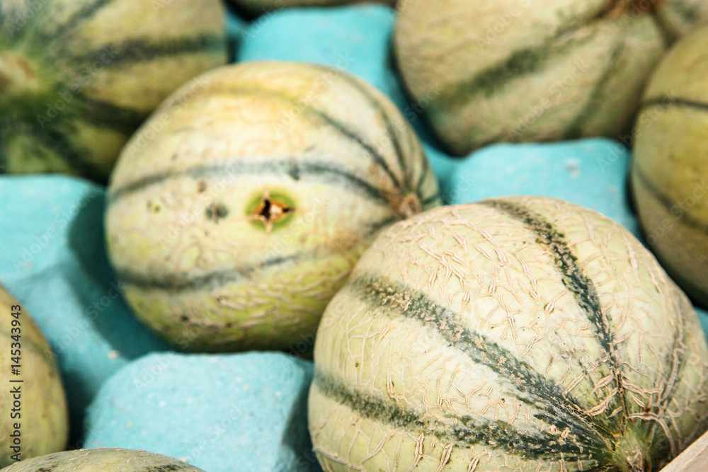 Charentais melons at farmer's market