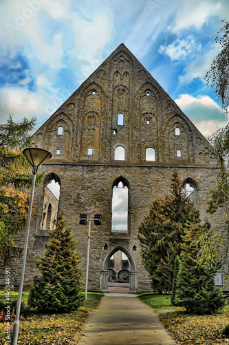 Ancient ruined St. Brigitta convent in Pirita region, Tallinn, Estonia photo