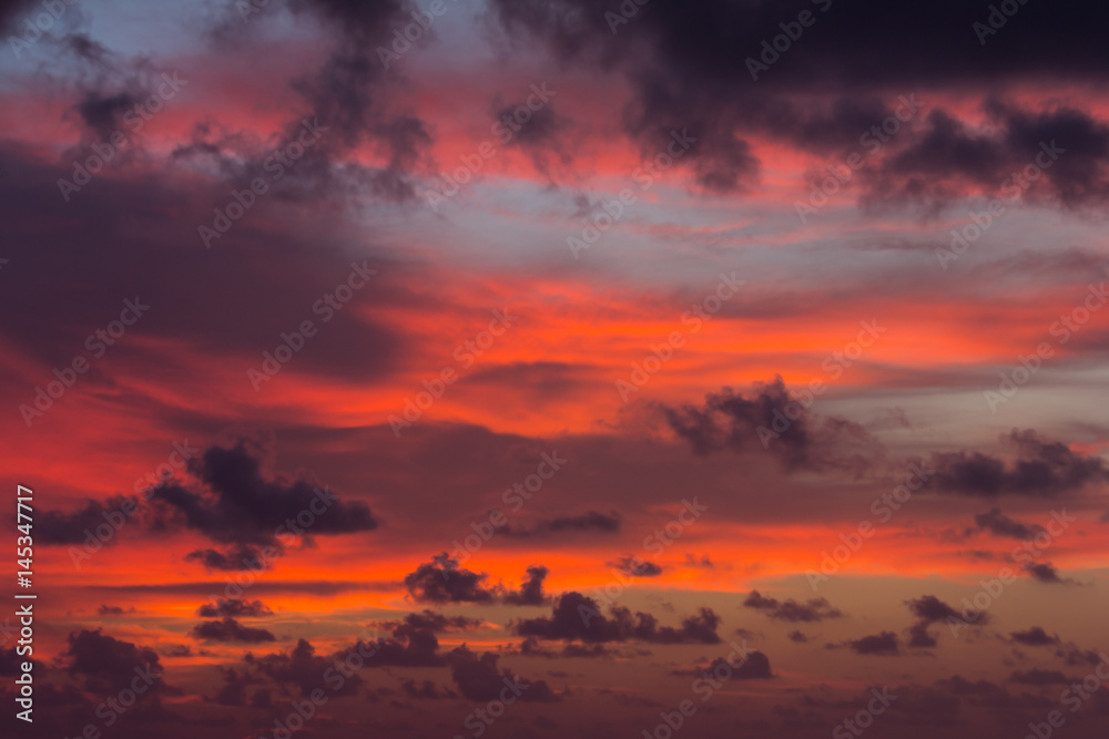 colorful tropical sunset 