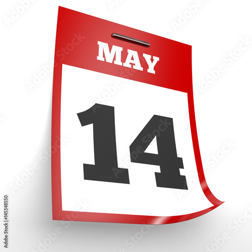 May 14. Calendar on white background.