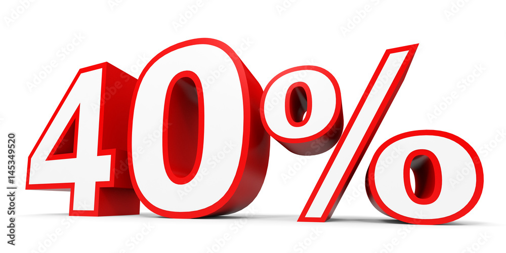 Forty percent off. Discount 40 %. Forty percent off. Discount 40 %.