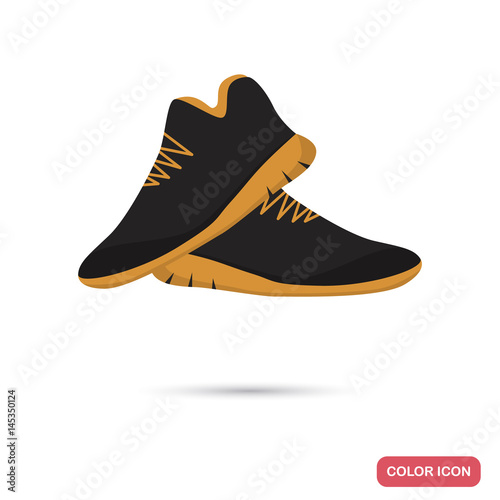 Sneakers for running color flat icon for web and mobile design
