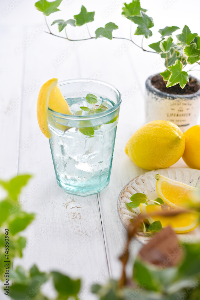 Fototapeta premium lemon & water