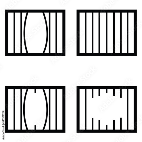 prison icon set
