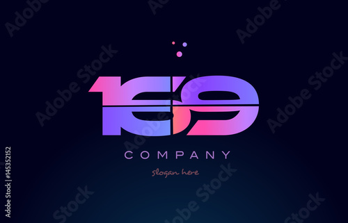 169 pink magenta purple number digit numeral logo icon vector