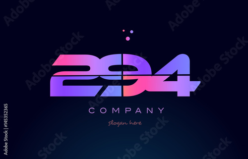 294 pink magenta purple number digit numeral logo icon vector