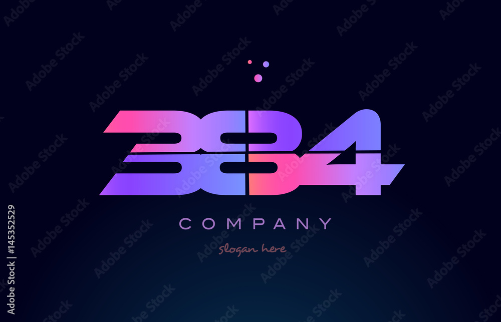 384 pink magenta purple number digit numeral logo icon vector