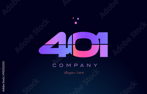 401 pink magenta purple number digit numeral logo icon vector