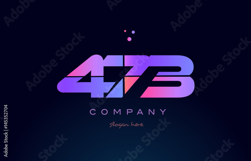 473 pink magenta purple number digit numeral logo icon vector