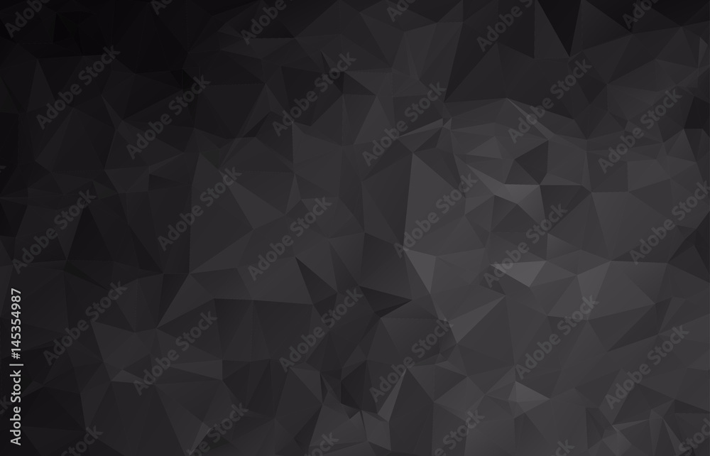 Fototapeta Abstract background made of small triangles. Dark, black, Floodlight, lamp, gradient