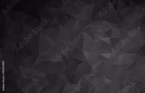 Abstract background made of small triangles. Dark, black, Floodlight, lamp, gradient