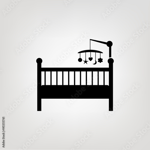 Baby crib icon