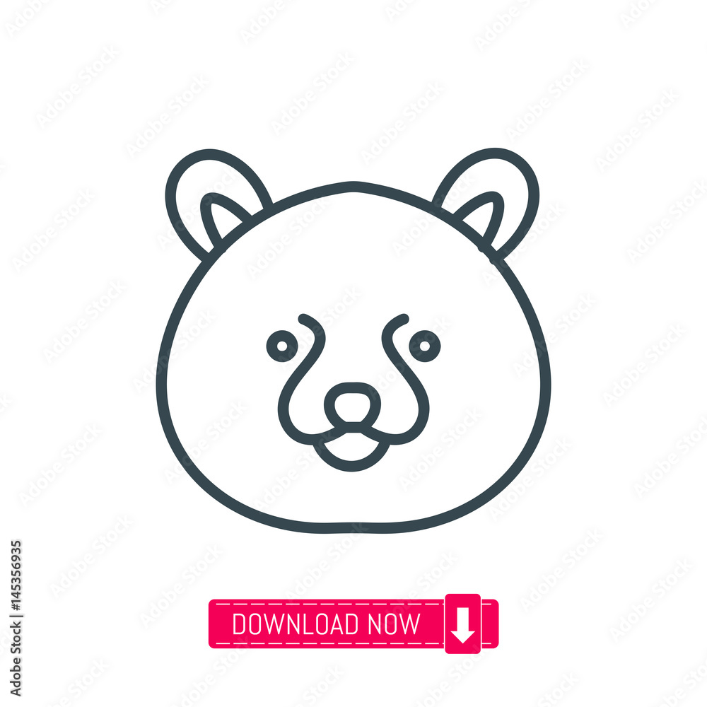 Bear face icon, vector Bear face icon, vector