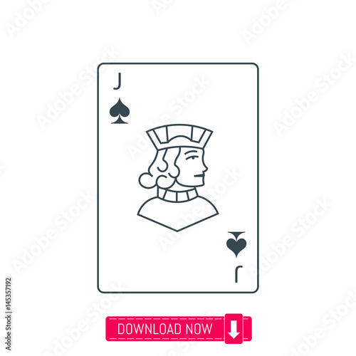 Jack playing card icon, vector
