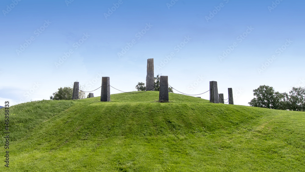 Norway, Frosta Thing Hill (Tinghaugen) Stone monuments