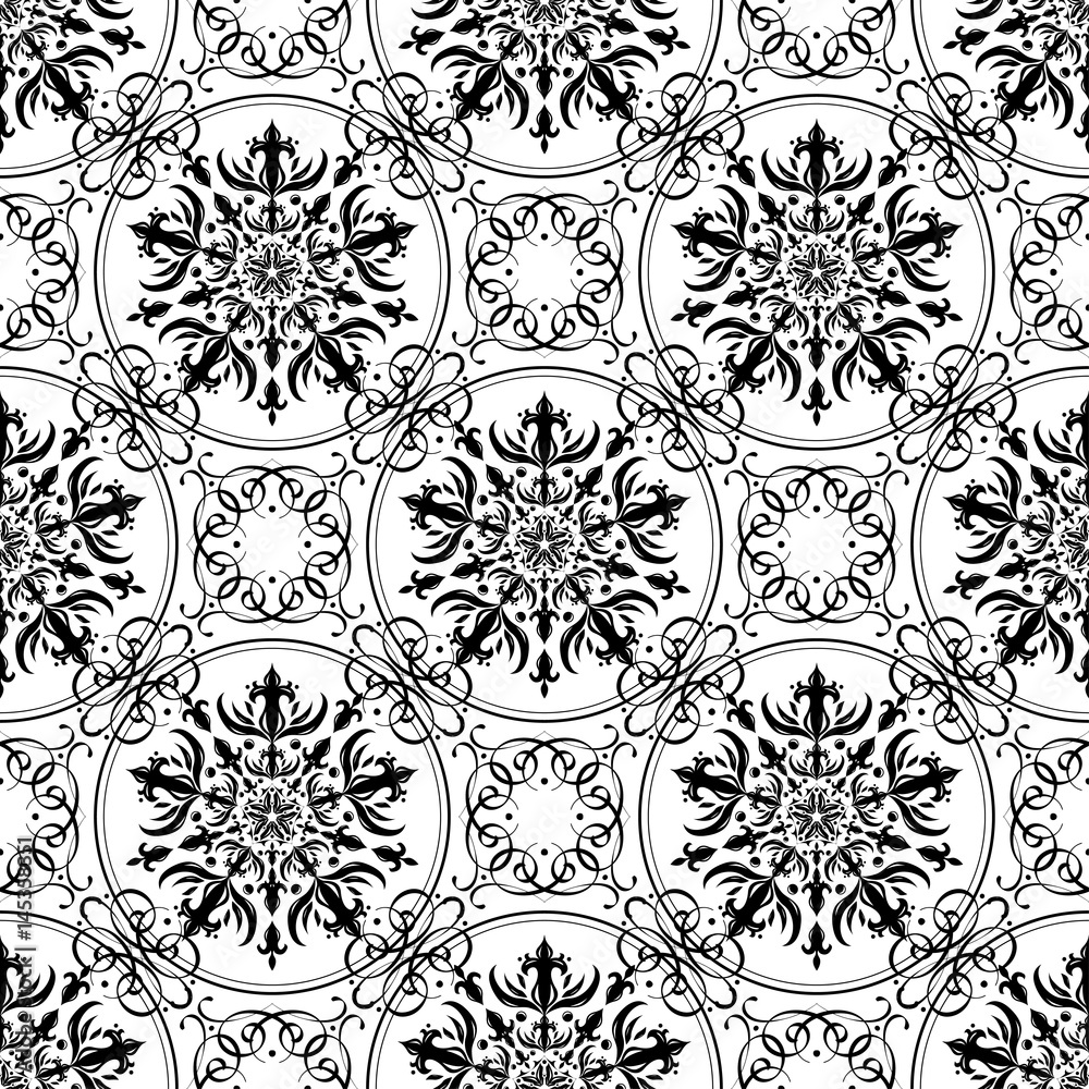 Obraz premium Abstract seamless pattern. Black and white vector