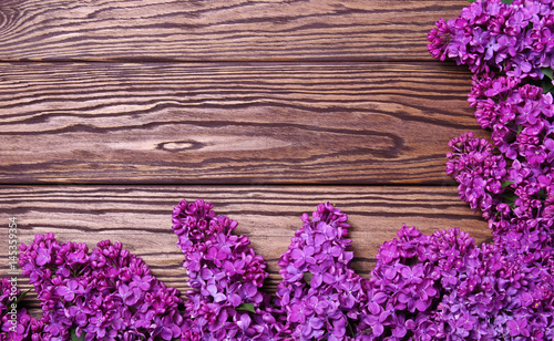 lilac flowers on a old wood