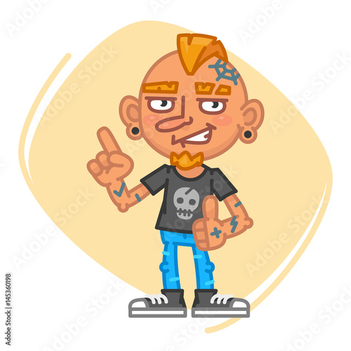 Tattoo Artist Pointing Finger and Showing Thumbs Up