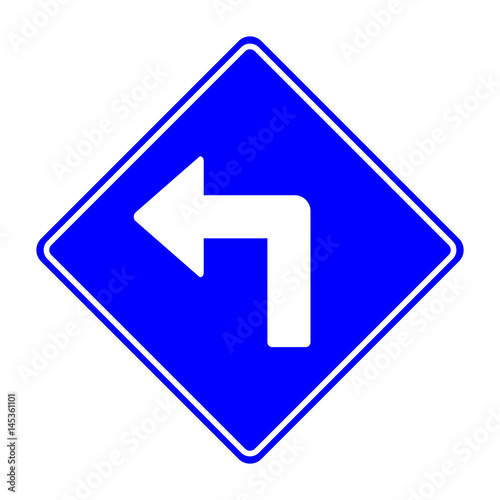 turn left sign, traffic sign