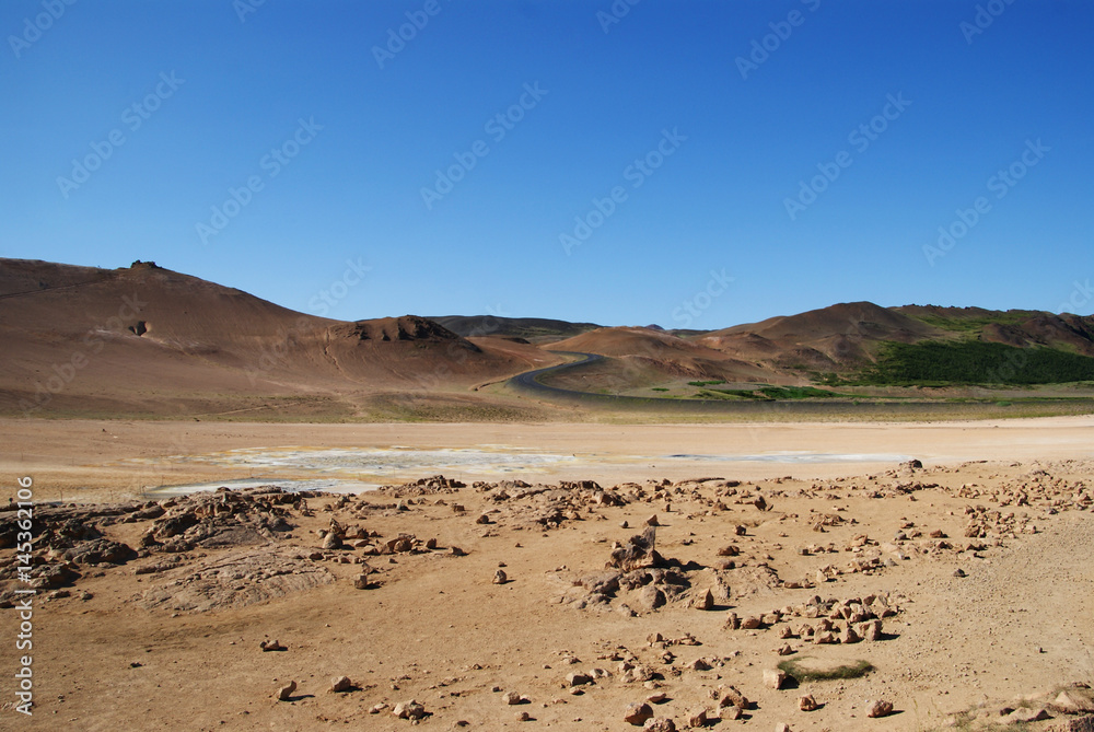 Panorama of Namafjall, hot springs in Iceland
