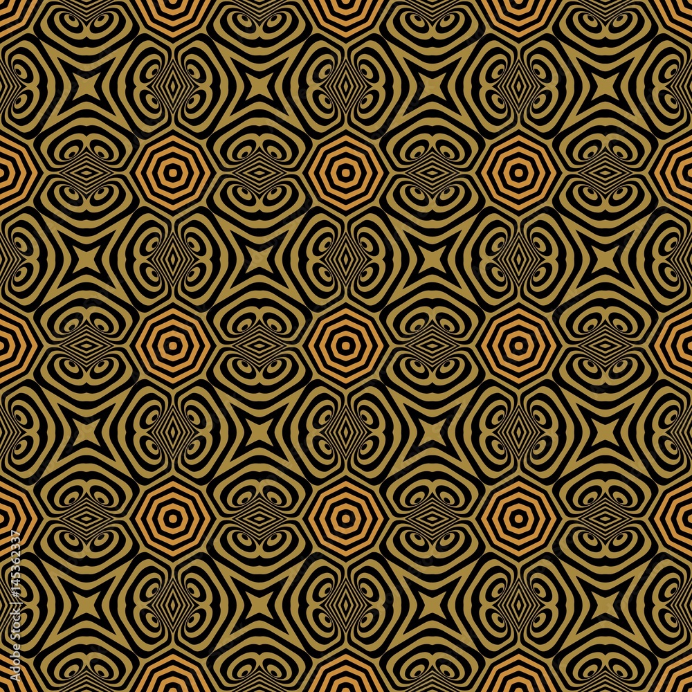 Abstract background texture symmetrical pattern of elements of geometric shapes, lines forming a rhombus, circles, oval shape in yellow, green tone Abstract background texture symmetrical pattern of elements of geometric shapes, lines forming a rhombus, circles, oval shape in yellow, green tone