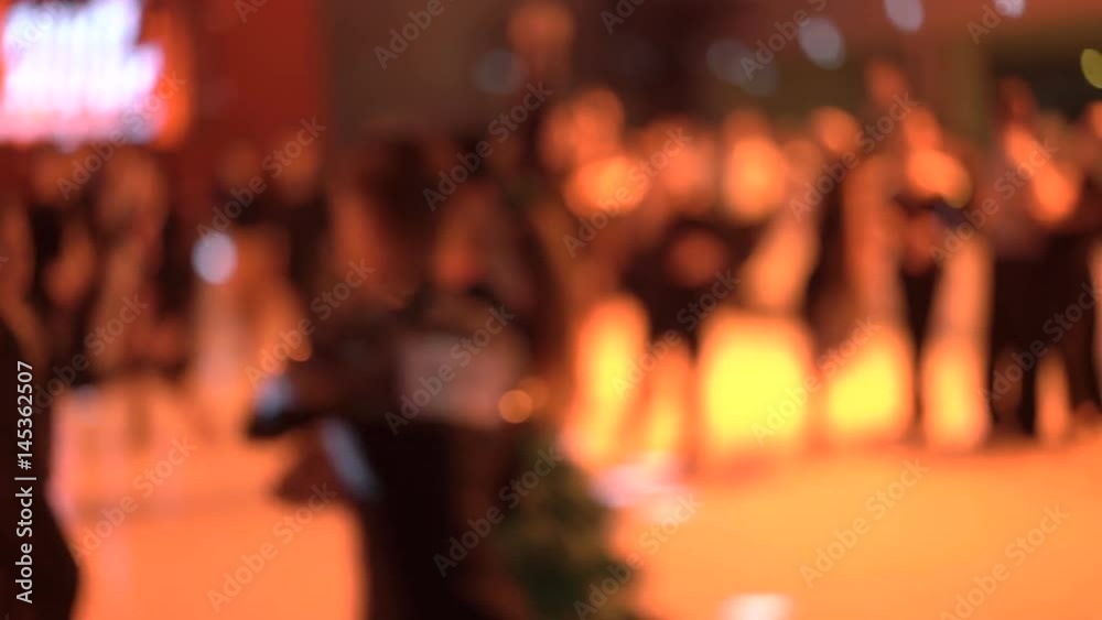 Blurred background of dancers dancing ballroom dances on competitions in 4K Blurred background of dancers dancing ballroom dances on competitions in 4K