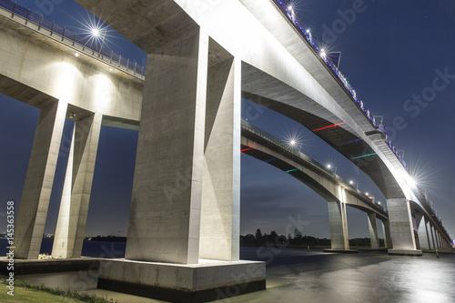 Sunset at Brisbane Gateway Bridge Motorway (Sir Leo Hielscher Bridges) photo