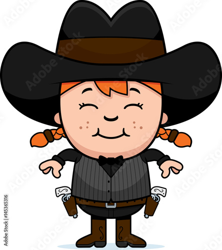 Smiling Cartoon Little Gunfighter