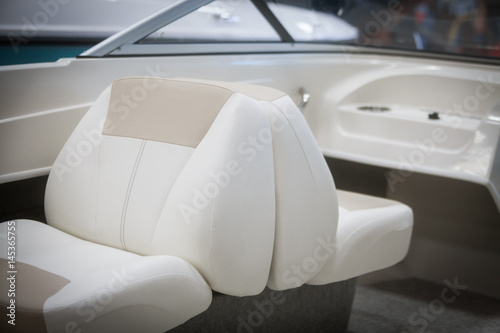 Leather seats on a luxury yacht