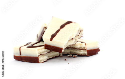 waffle chocolate bar covered with black and white chocolate