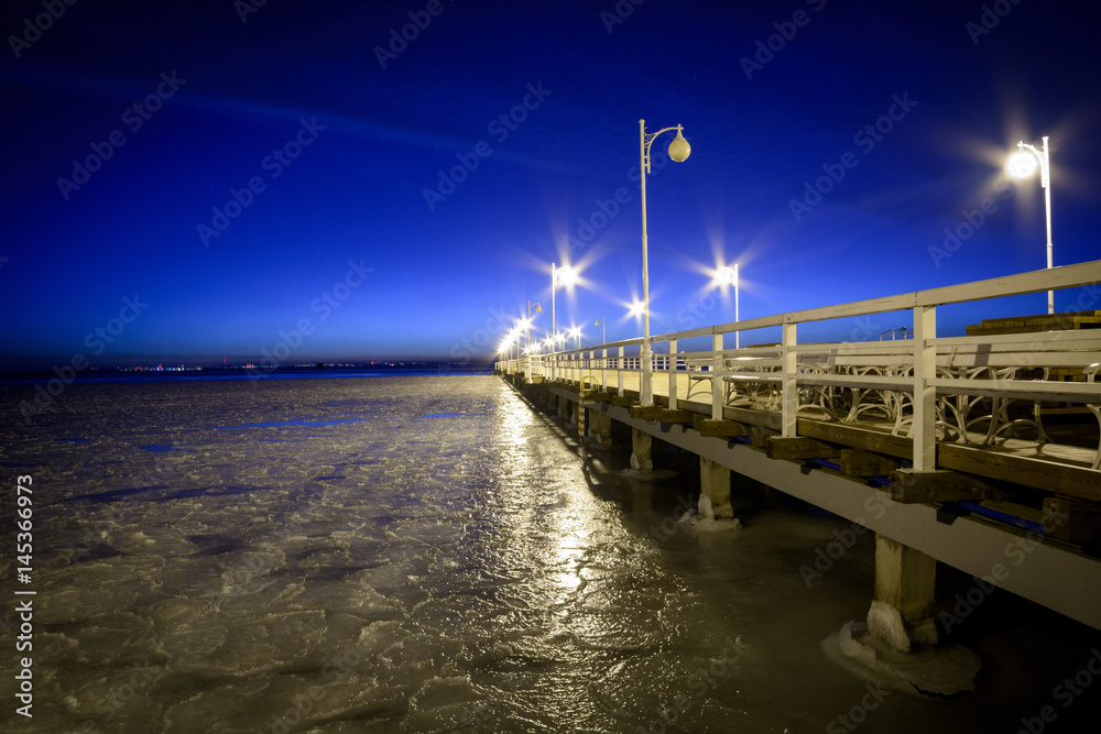 Pier at night - Jurata, Poland