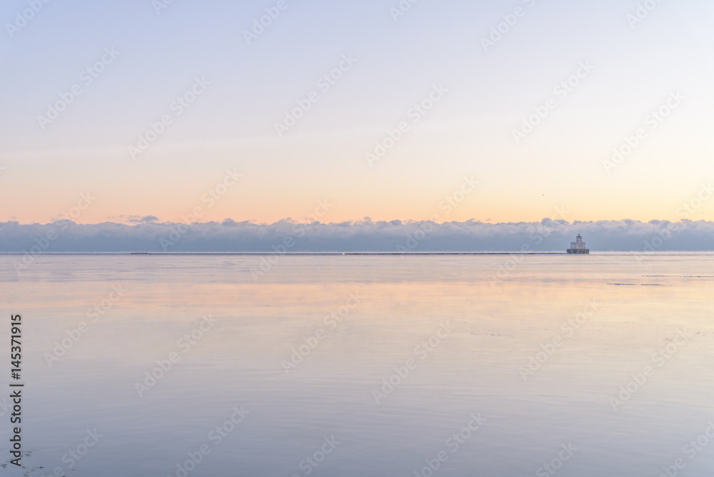 Sunrise on Lake Michigan - minimalist