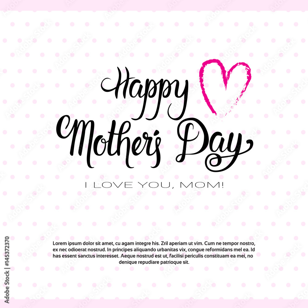 Happy Mother Day, Spring Holiday Greeting Card Banner Flat Vector Illustration