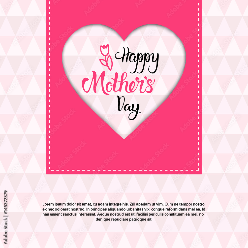 Happy Mother Day, Spring Holiday Greeting Card Banner Flat Vector Illustration