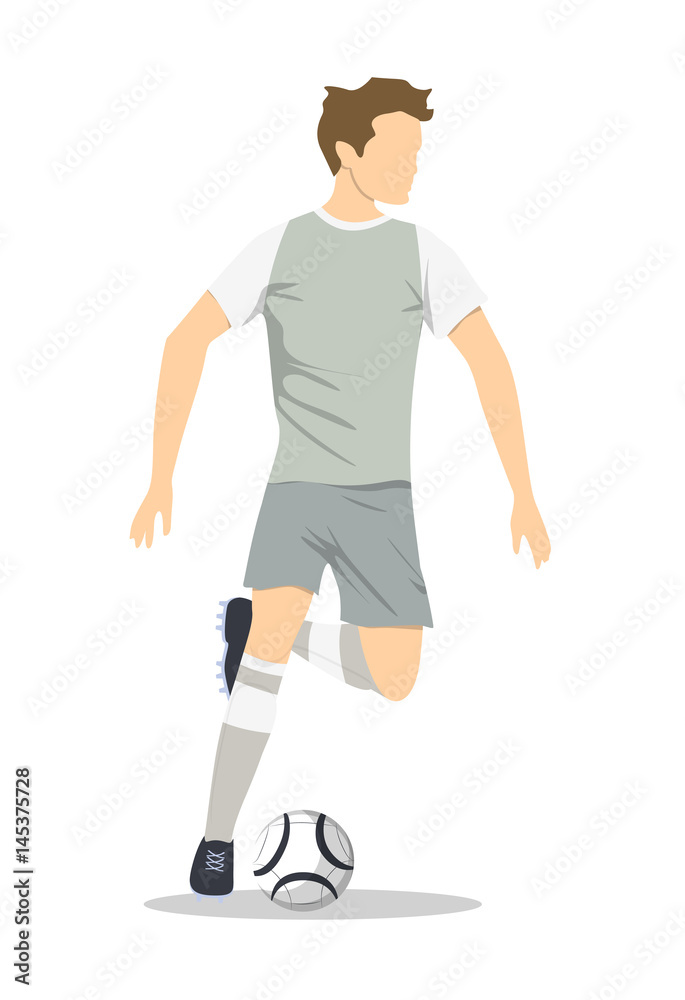 Isolated soccer player. Silhouette of a man in uniform with ball. Isolated soccer player. Silhouette of a man in uniform with ball.