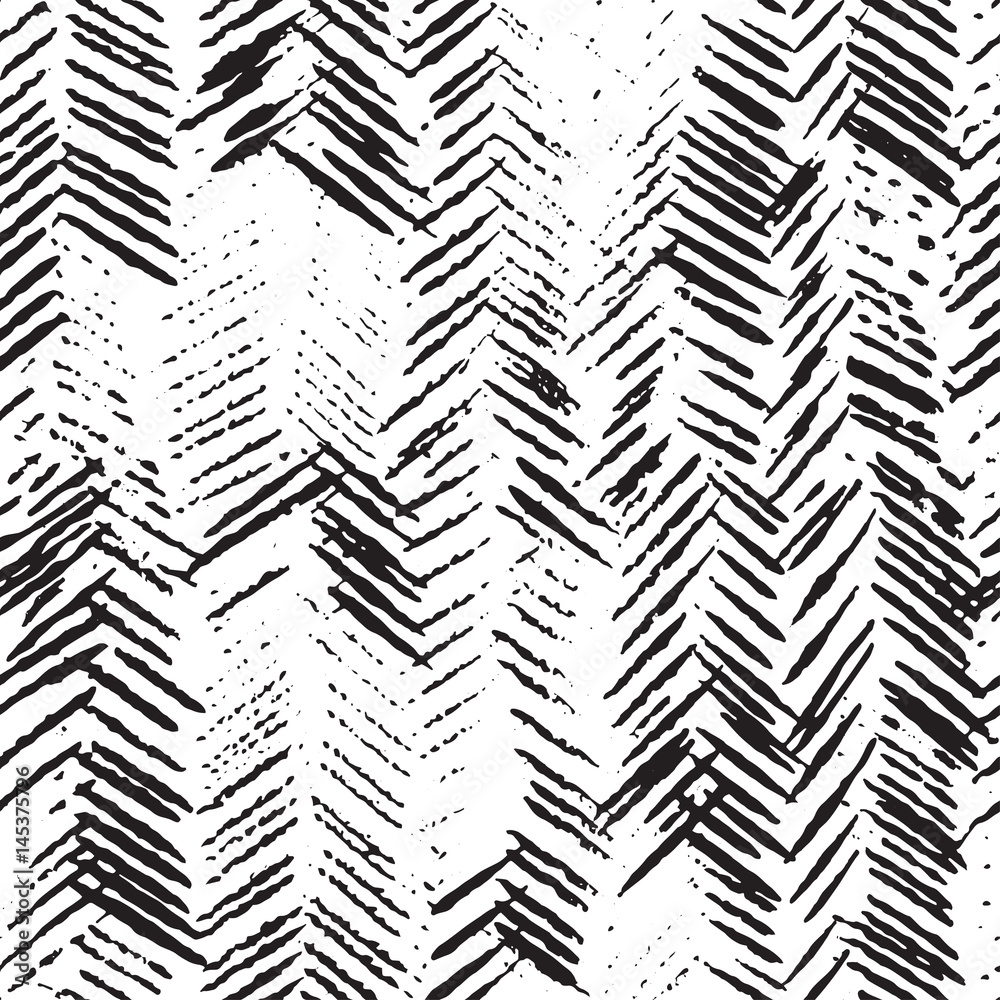 Tapeta czarno biała w abstrakcyjny wzór jodełki