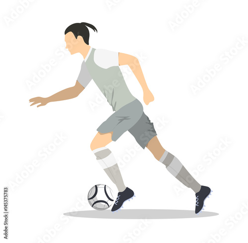 Isolated soccer player. Silhouette of a man in uniform with ball. © inspiring.team