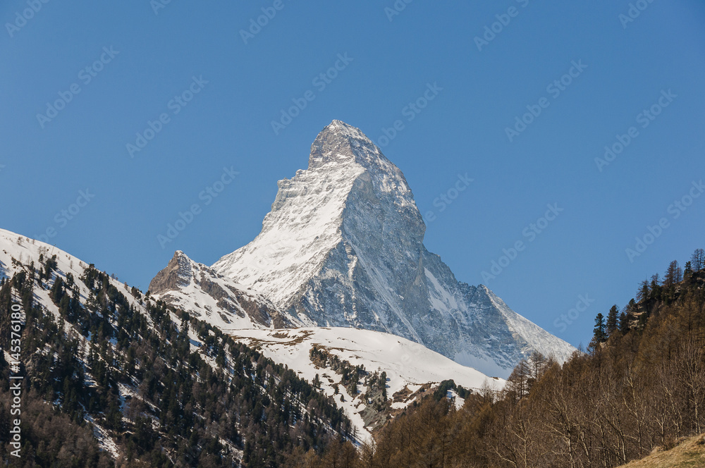 Zermatt, Dorf, Zmutt, Furi, Trockener Steg, Hörnlihütte, Wanderweg, Alpen, Schweizer Berge, Frühling, Wallis, Schneemangel, Schweiz