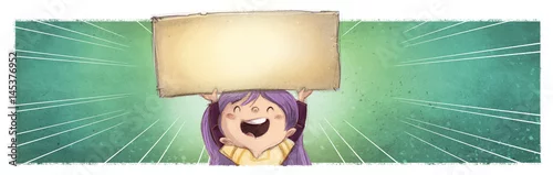 Obraz szczęśliwa dziewczyna z plakatu