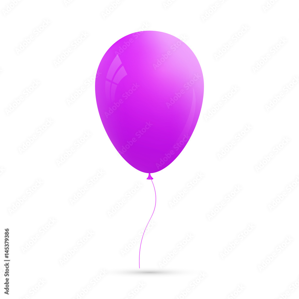 Colorful purple balloon with reflection and shiny light. Holiday decorations design Colorful purple balloon with reflection and shiny light. Holiday decorations design