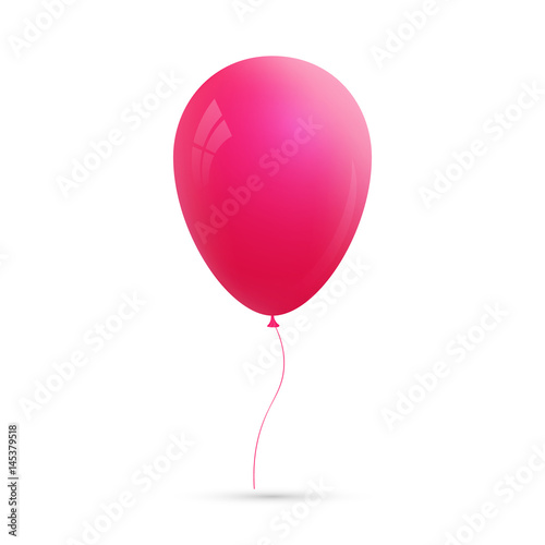 Colorful pink balloon with reflection and shiny light. Holiday decorations design