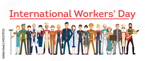 International worker's day. People with different jobs as plumber, doctor and more. White background.