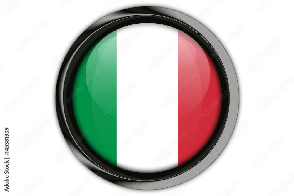 Italy flag in the button pin Isolated on White Background Italy flag in the button pin Isolated on White Background