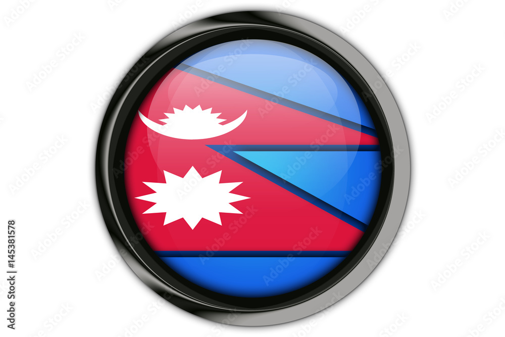 Nepal flag in the button pin Isolated on White Background Nepal flag in the button pin Isolated on White Background