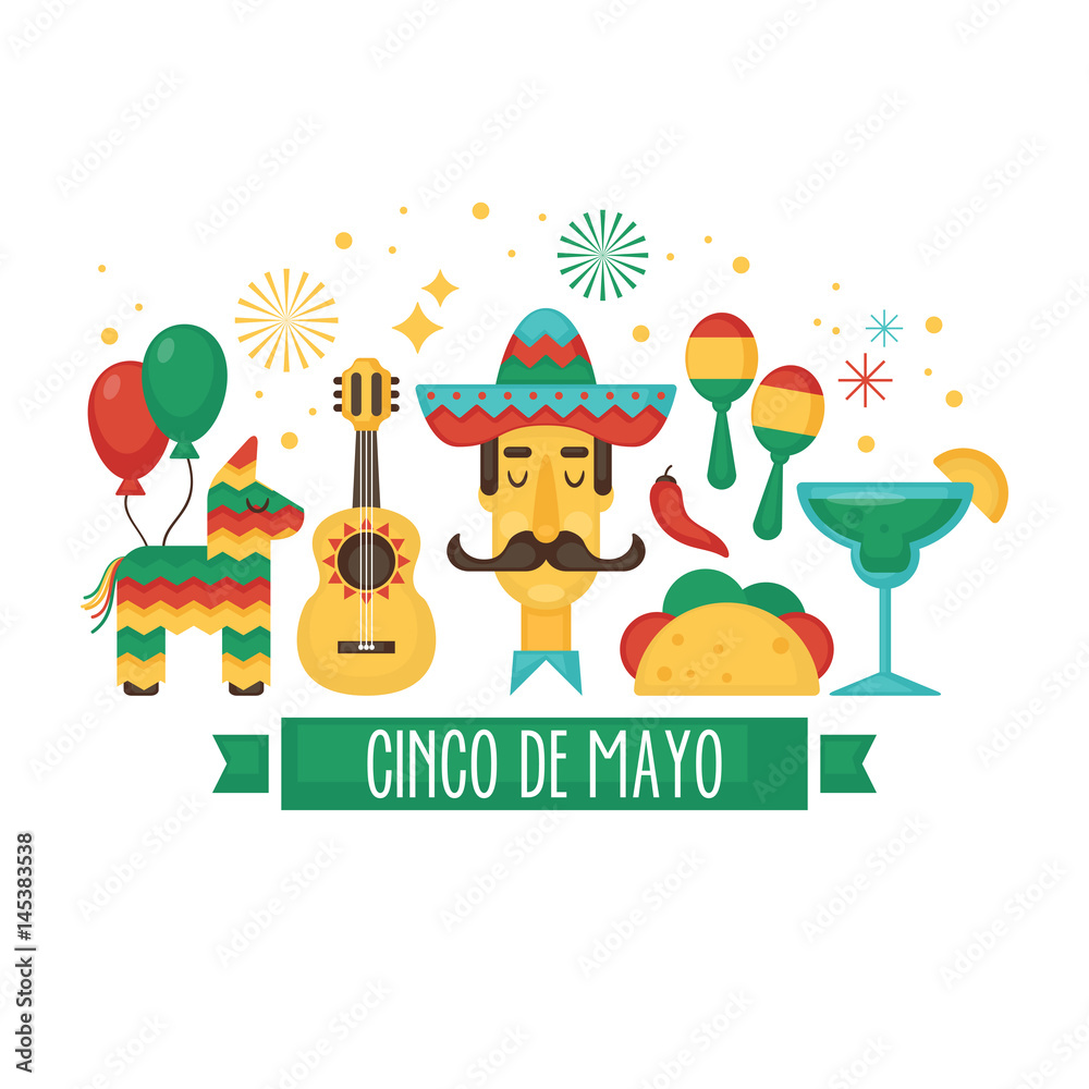Fototapeta premium Cinco de Mayo Mexican Holiday banner, poster, party invitation and greeting card design