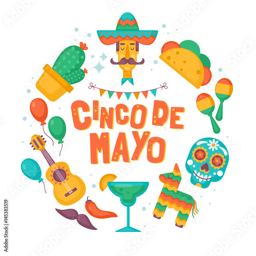 Cinco de Mayo Mexican Holiday banner  poster  party invitation and greeting card design